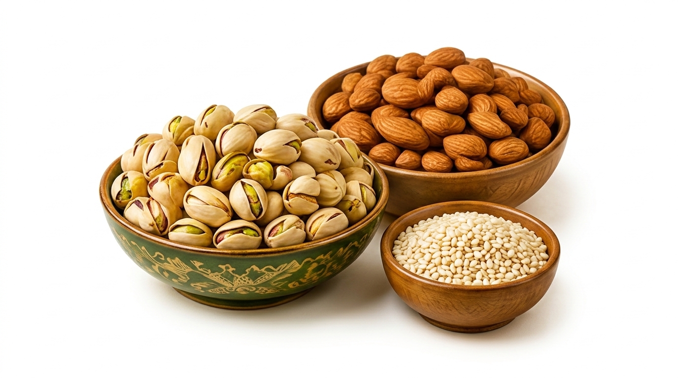 Pistachios and almonds